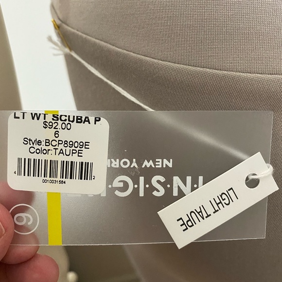 SALE 🌺 INSIGHT Light Weight Taupe Scuba Straight Pant NWT - Picture 11 of 12